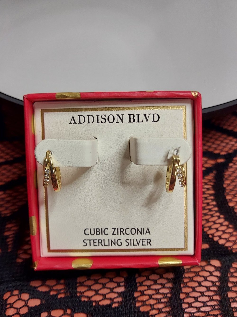 NIB Addison Blvd Double Hoop Earrings Gold